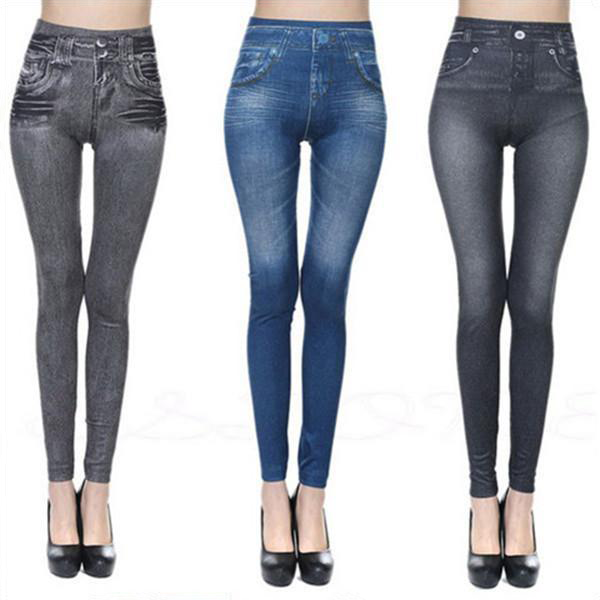 Women Autumn High Elastic Jeans Leggings