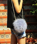 Fur Fluffy Feather Round Clutch Shoulder Bag