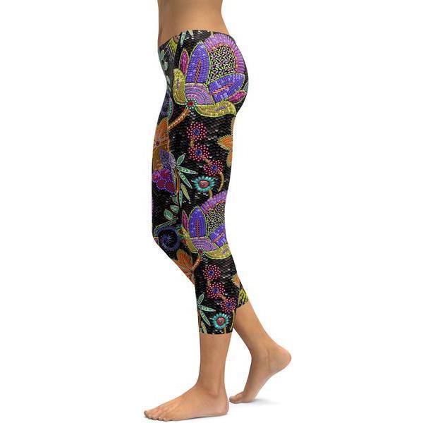 Faux Paillette Flower Capris-Cloth-Beautyholic1.com-BeautyHolic1.com