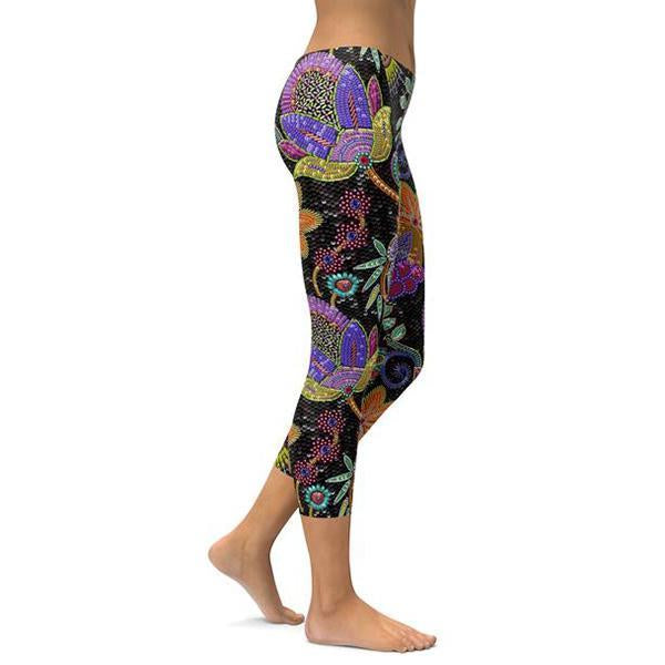 Faux Paillette Flower Capris-Cloth-Beautyholic1.com-BeautyHolic1.com