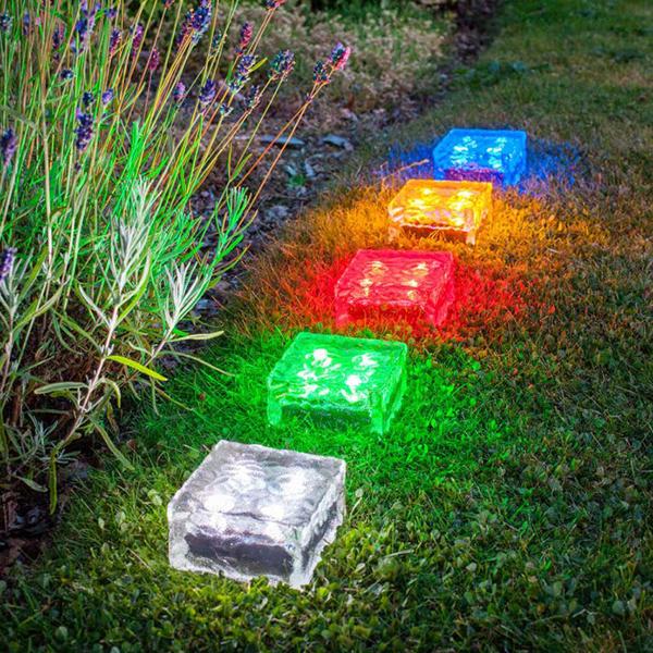Solar Powered Glass Brick light-Lights-Prime4Choice.com-4pcs 15% Off-Multi-color-Prime4Choice.com