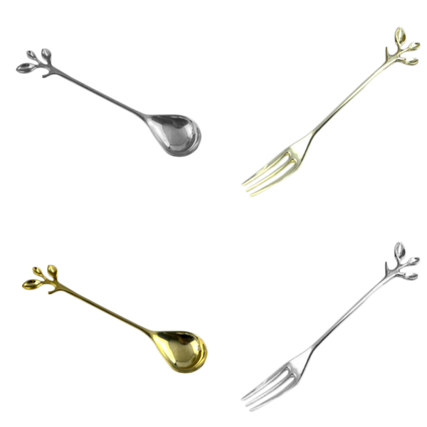 Luxury Coffee Spoons Fruit Forks Alloy Tableware-Kitchen & Dining-prime4choice.com-Prime4Choice.com