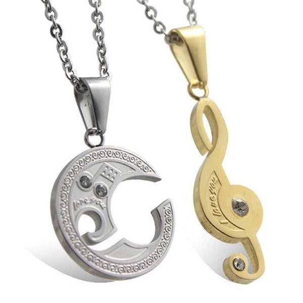Lovers Puzzle Note Silver Necklace-Beauty & Fashion-Prime4Choice.com-Prime4Choice.com