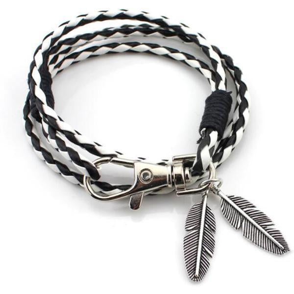 Feather Multiwrap Leather Bracelet-Beauty & Fashion-Prime4Choice.com-Prime4Choice.com
