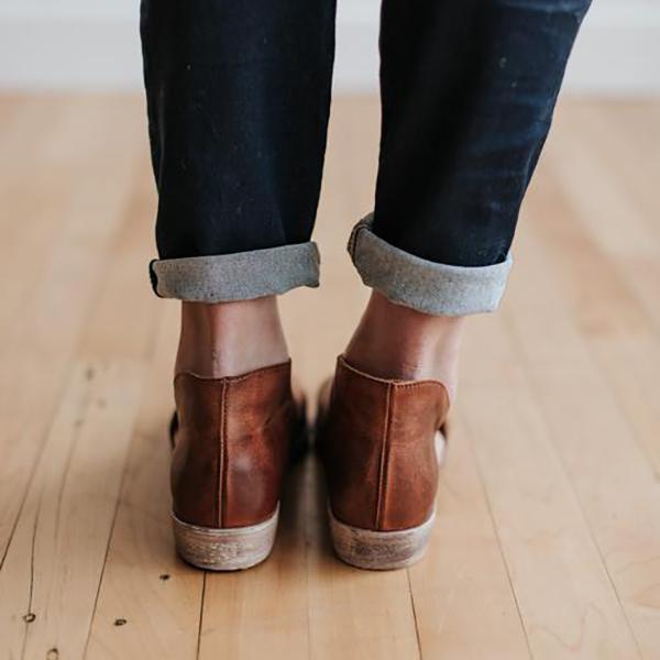 Women Trendy Office Casual Cut Out Bootie