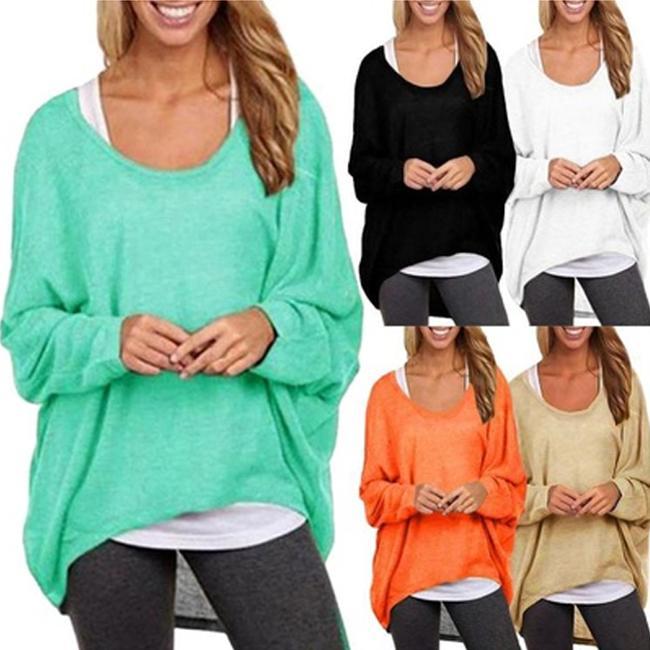 Women Sexy Batwing Sleeve Loose Pullover-Beauty & Fashion-BeautyHolic1.com-BeautyHolic1.com