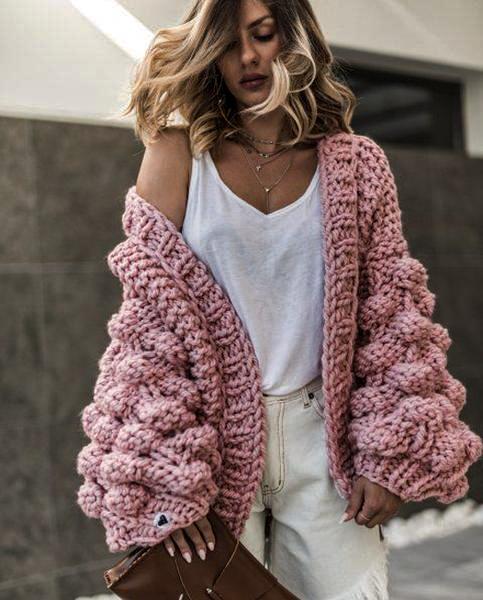 Cardigan Lantern Sleeve Sweater Coat