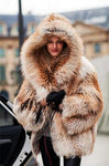 Hooded Fox Fur Coat
