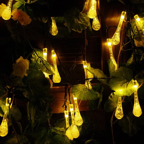 Waterproof Solar Powered Raindrop String Light-Lights-Prime4Choice.com-Warm White-Prime4Choice.com