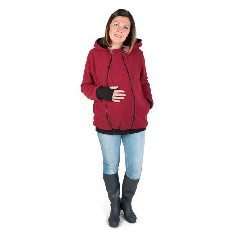 Mom Outwear Sweatshirts Maternity Kangaroo Hoodies With Baby Pet Carriers