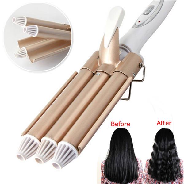 Hair Waver Ceramic 3 Barrel Clamp Curler