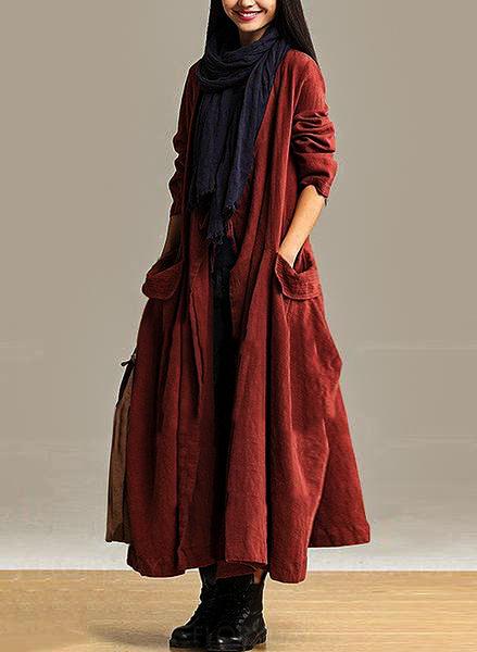 Linen Long Sleeve Other Pockets Coats