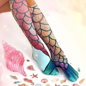 Women Mermaid Knee Socks-Socks-Prime4Choice.com-Prime4Choice.com