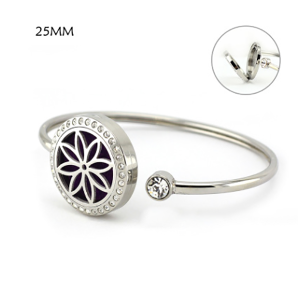 Flower Aromatherapy Bangle Bracelet 25MM-Beauty & Fashion-Prime4Choice.com-Prime4Choice.com