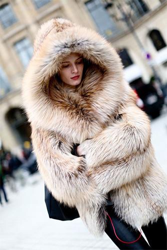 Hooded Fox Fur Coat