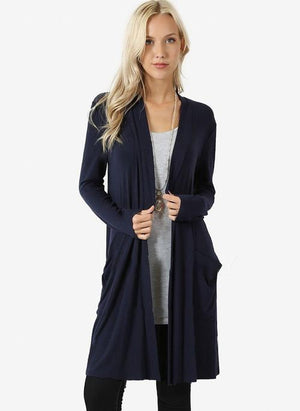 Cotton & Cotton Blend Long Sleeve Collarless Pockets Blanket Coats