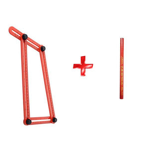 *Multi-Angle Four Folding Ruler-Tools & Gadgets-Prime4Choice.com-1 plastic orange+6 pencils-Prime4Choice.com