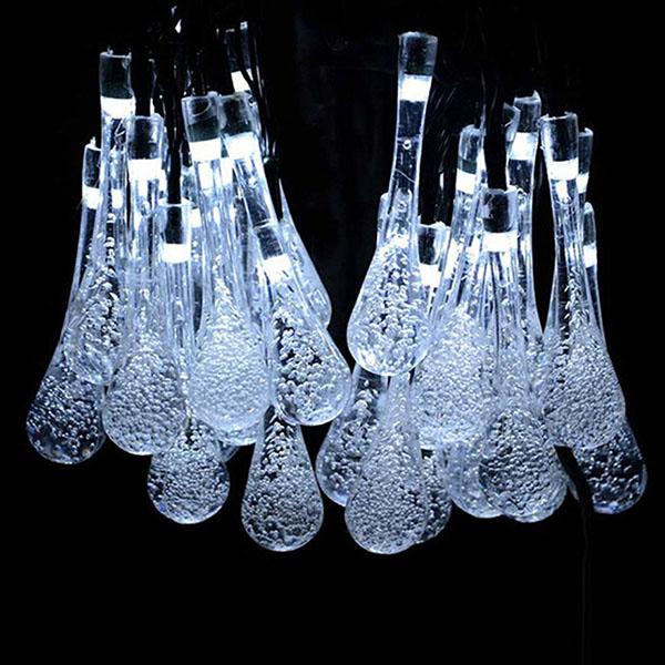 Waterproof Solar Powered Raindrop String Light-Lights-Prime4Choice.com-Cool White-Prime4Choice.com