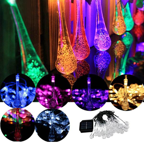 Waterproof Solar Powered Raindrop String Light-Lights-Prime4Choice.com-Prime4Choice.com
