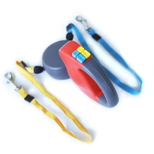 Dual Doggie 2 Dog Retractable Leash - 50 pounds per dog leash