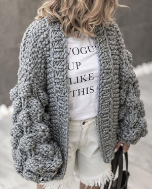 Cardigan Lantern Sleeve Sweater Coat