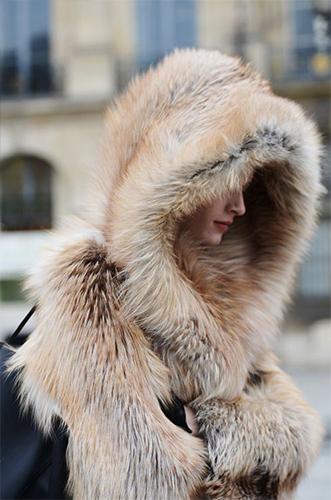 Hooded Fox Fur Coat