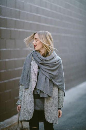 Gray loose imitation cashmere scarf