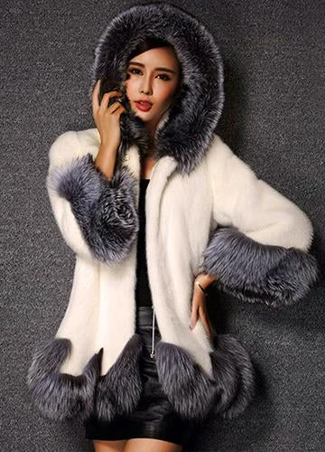 Fur Polyester Long Sleeve Lapel Coats