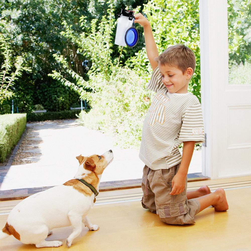 2-In-1 Pet Travel Water & Food Bottle with Companion Cup