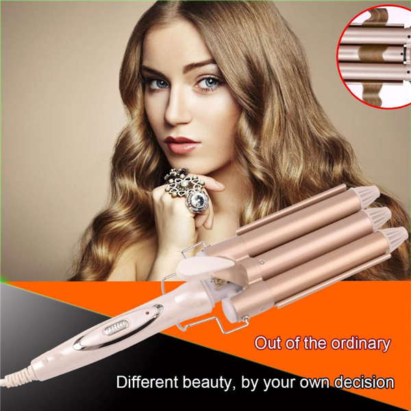 Hair Waver Ceramic 3 Barrel Clamp Curler