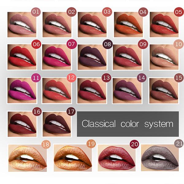 21-Color Waterproof Matte Glossy Lipstick