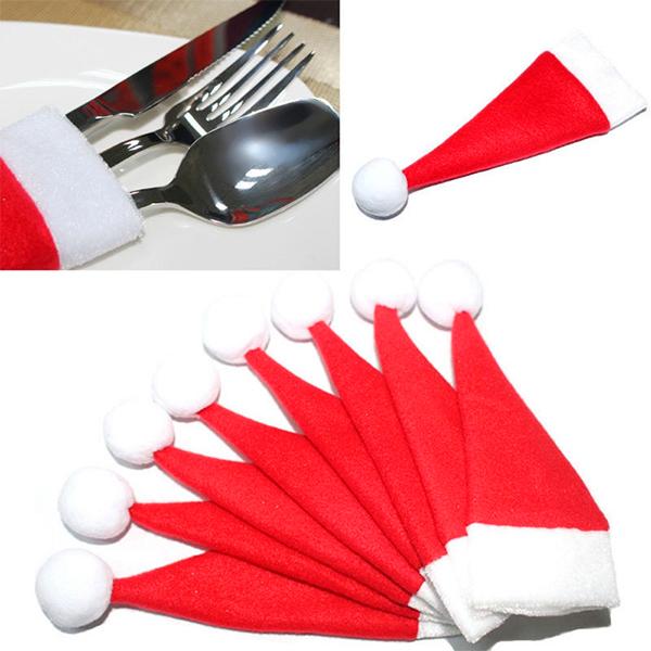 Cartoon Santa Silverware Holders Pockets Decor Storage-Silverware Decor-Prime4Choice.com-Prime4Choice.com