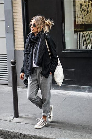Gray  Casual Style Loose Scarf