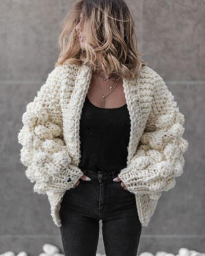 Cardigan Lantern Sleeve Sweater Coat
