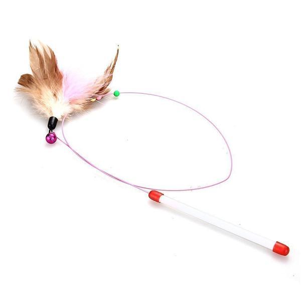 Assorted Feather Cat Toy Frisbee Cat Feather Toy Funny Cat Stick