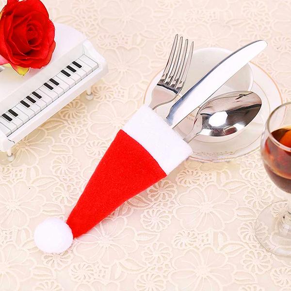 Cartoon Santa Silverware Holders Pockets Decor Storage-Silverware Decor-Prime4Choice.com-Prime4Choice.com