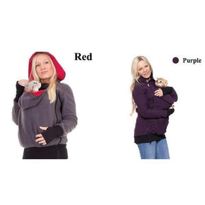 Mom Outwear Sweatshirts Maternity Kangaroo Hoodies With Baby Pet Carriers