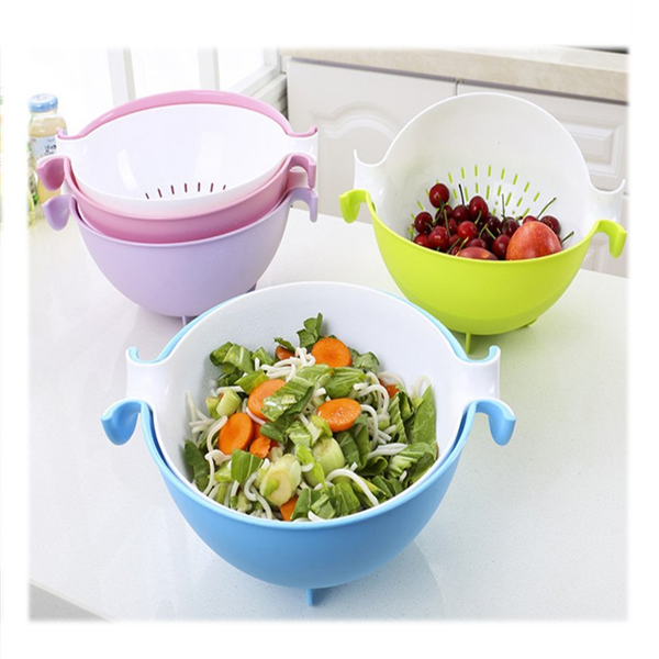 Rotating Bowl Drain Fruit Vegetable Basket