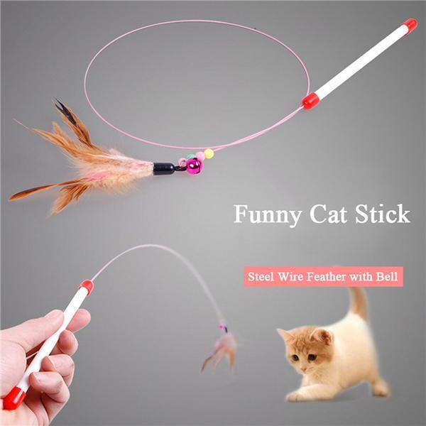 Assorted Feather Cat Toy Frisbee Cat Feather Toy Funny Cat Stick