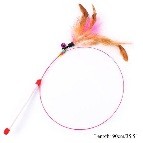 Assorted Feather Cat Toy Frisbee Cat Feather Toy Funny Cat Stick