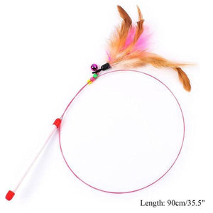 Assorted Feather Cat Toy Frisbee Cat Feather Toy Funny Cat Stick