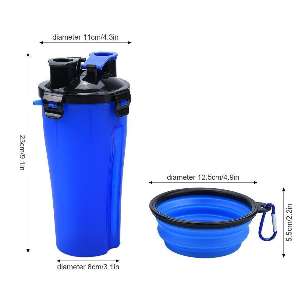 2-In-1 Pet Travel Water & Food Bottle with Companion Cup