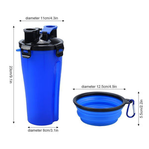 2-In-1 Pet Travel Water & Food Bottle with Companion Cup