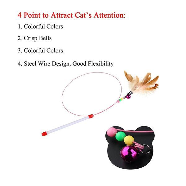 Assorted Feather Cat Toy Frisbee Cat Feather Toy Funny Cat Stick
