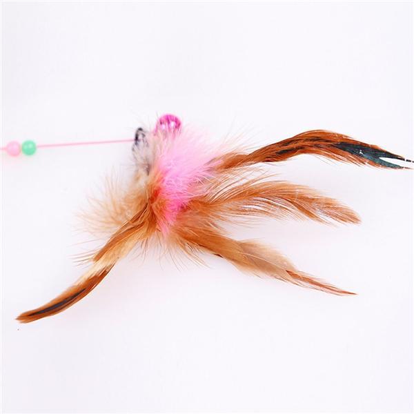 Assorted Feather Cat Toy Frisbee Cat Feather Toy Funny Cat Stick