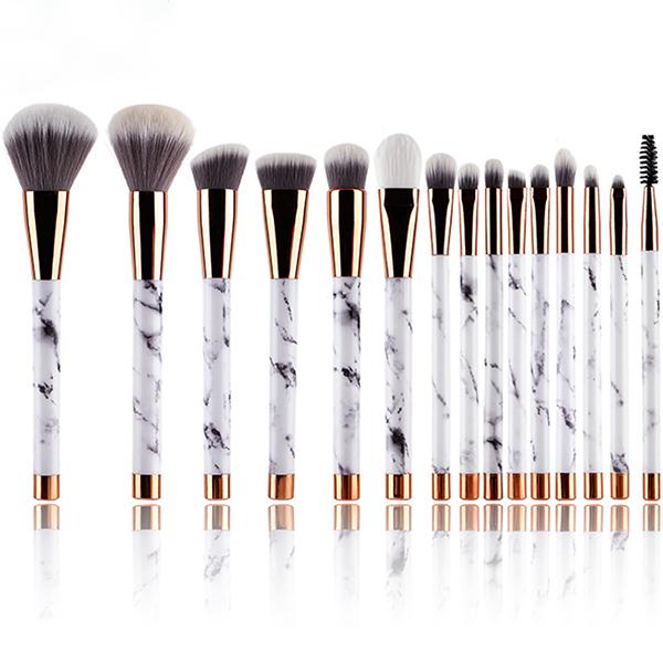 15 PCS Marble Makeup Brush