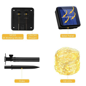 Outdoor Decorative Solar String Lights, 33ft 100 LED Lights-Lights Strip-Prime4Choice.com-Prime4Choice.com