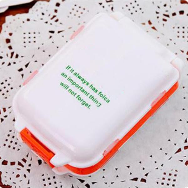 Portable Compact Pill Box-Box-Prime4Choice.com-White Orange-Prime4Choice.com