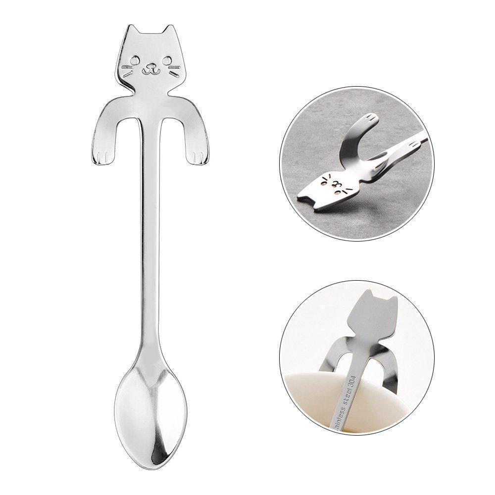Creative Cat Design Coffee & Tea Spoon-Kitchen & Household-Thechoiceday.com-Silver-1Pc-TheChoiceDay.com
