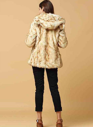 Cute Beige Long Fur Coat